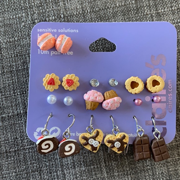 10 pairs of earrings - food themed - Claire’s